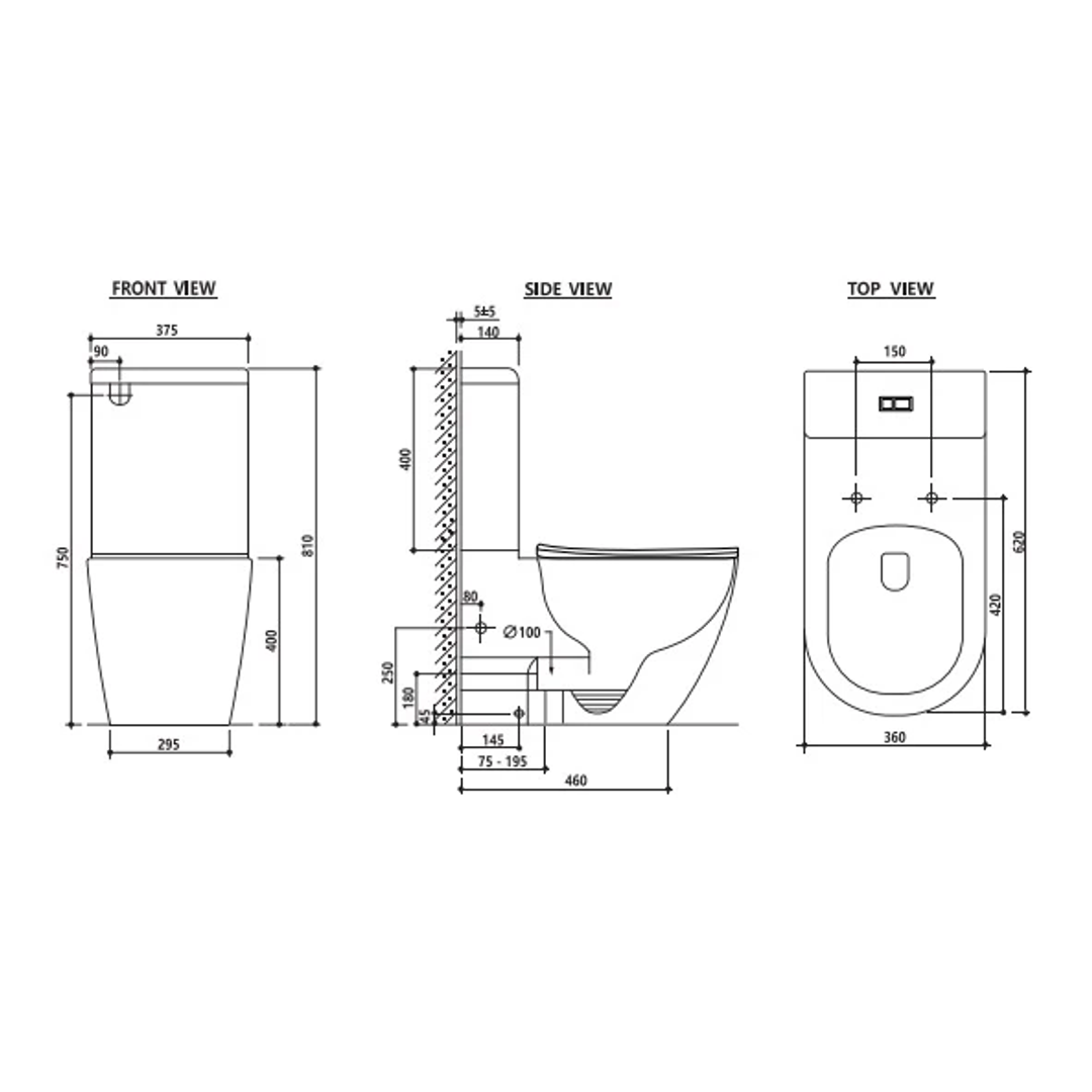 Zumi Zero Rimless Extra High Tornado Flush Toilet Suite
