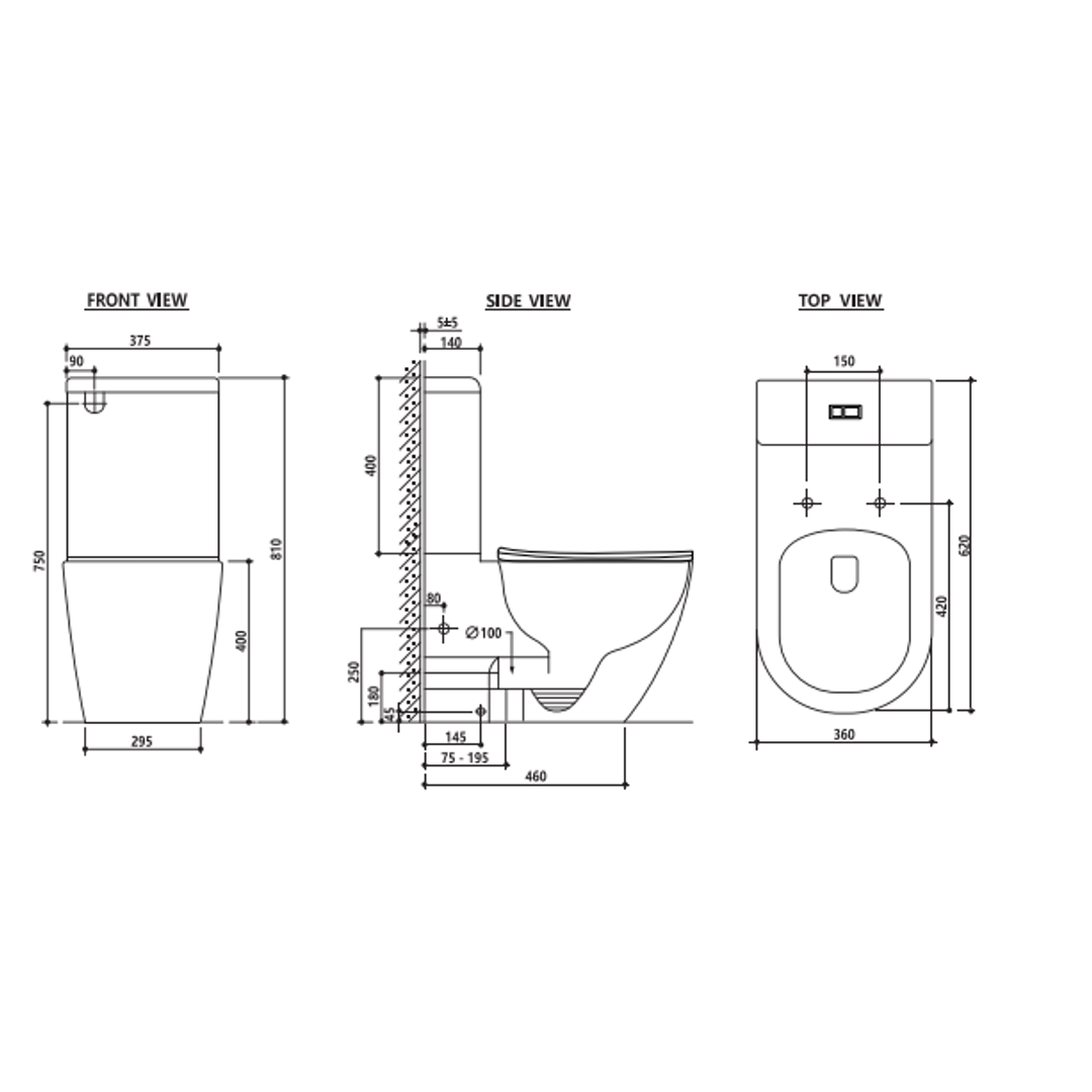 Zumi Donna Rimless Wall Faced Toilet Suite