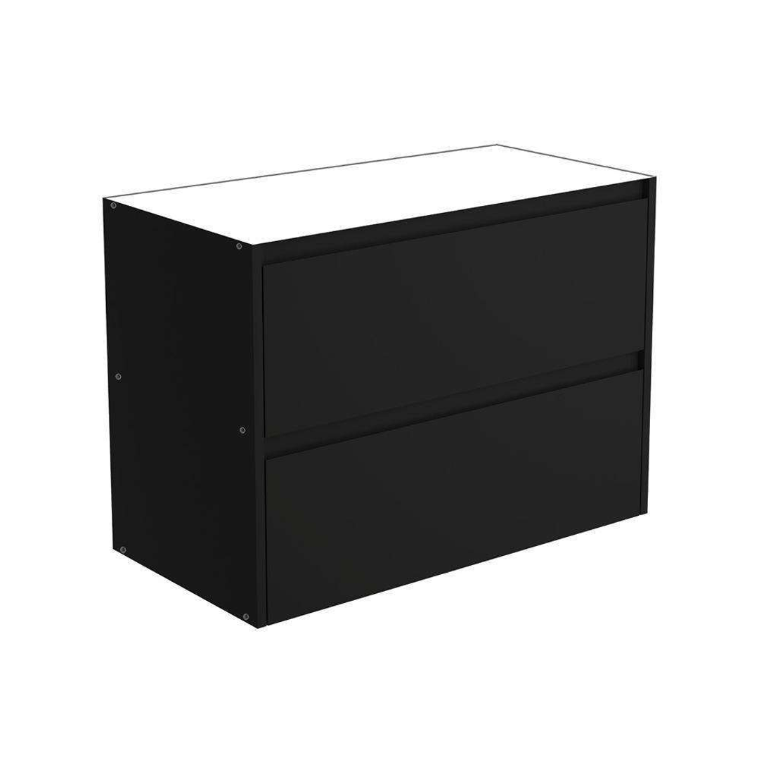 Fienza Amato 900mm Wall Hung Vanity - Matte Black (Side Panels Not Included)