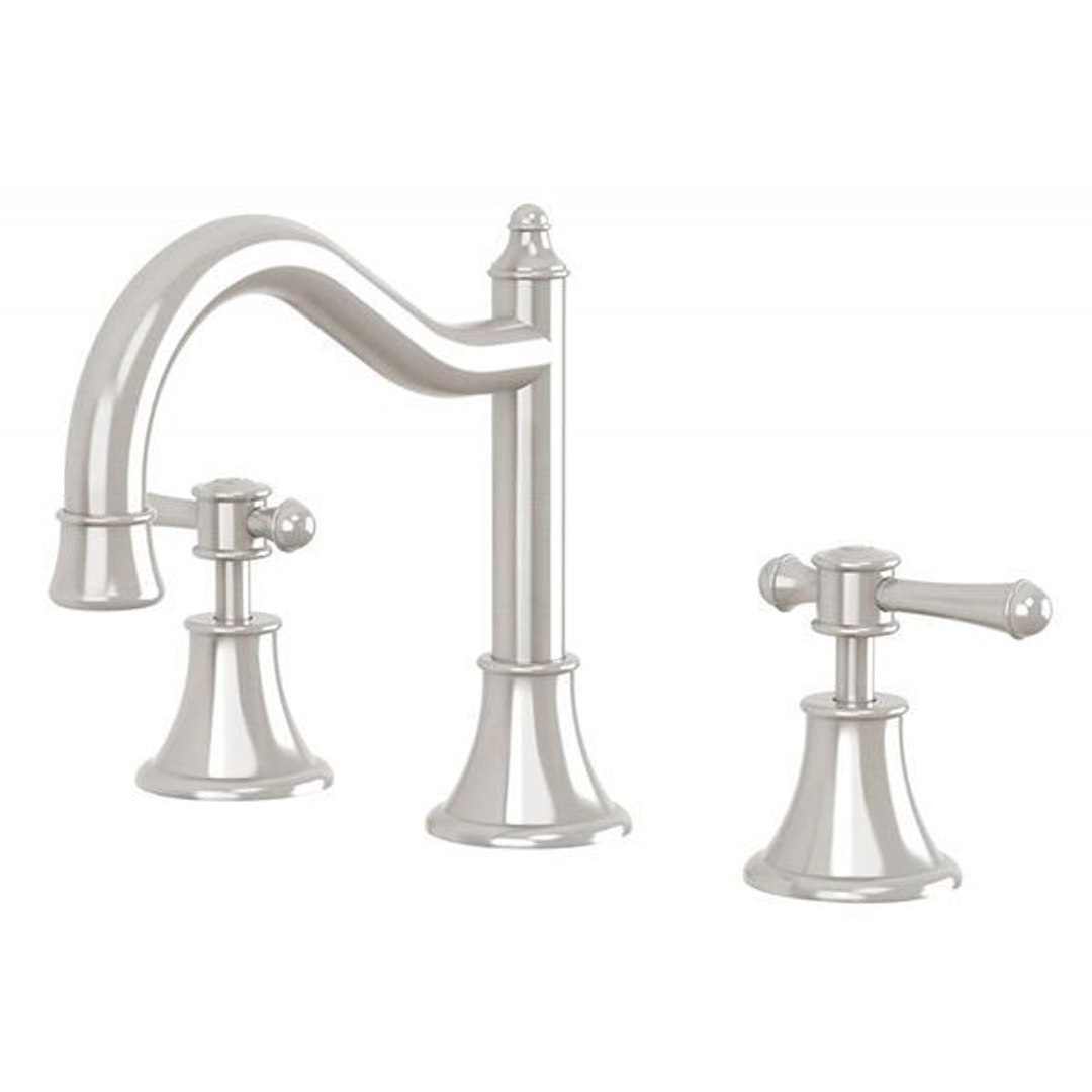 Phoenix Nostalgia Lever Basin Set Shepherds Crook Brushed Nickel
