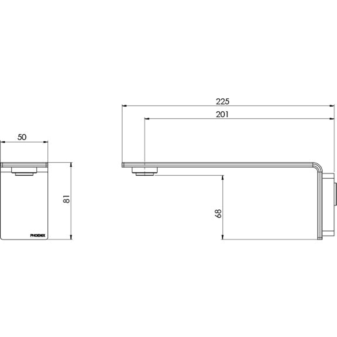 Phoenix Axia Wall Basin/Bath Outlet 200mm - Matte Black