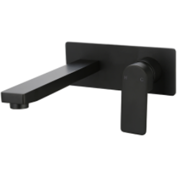 Bella Vista Ikon Flores Wall Basin Mixer Matte Black