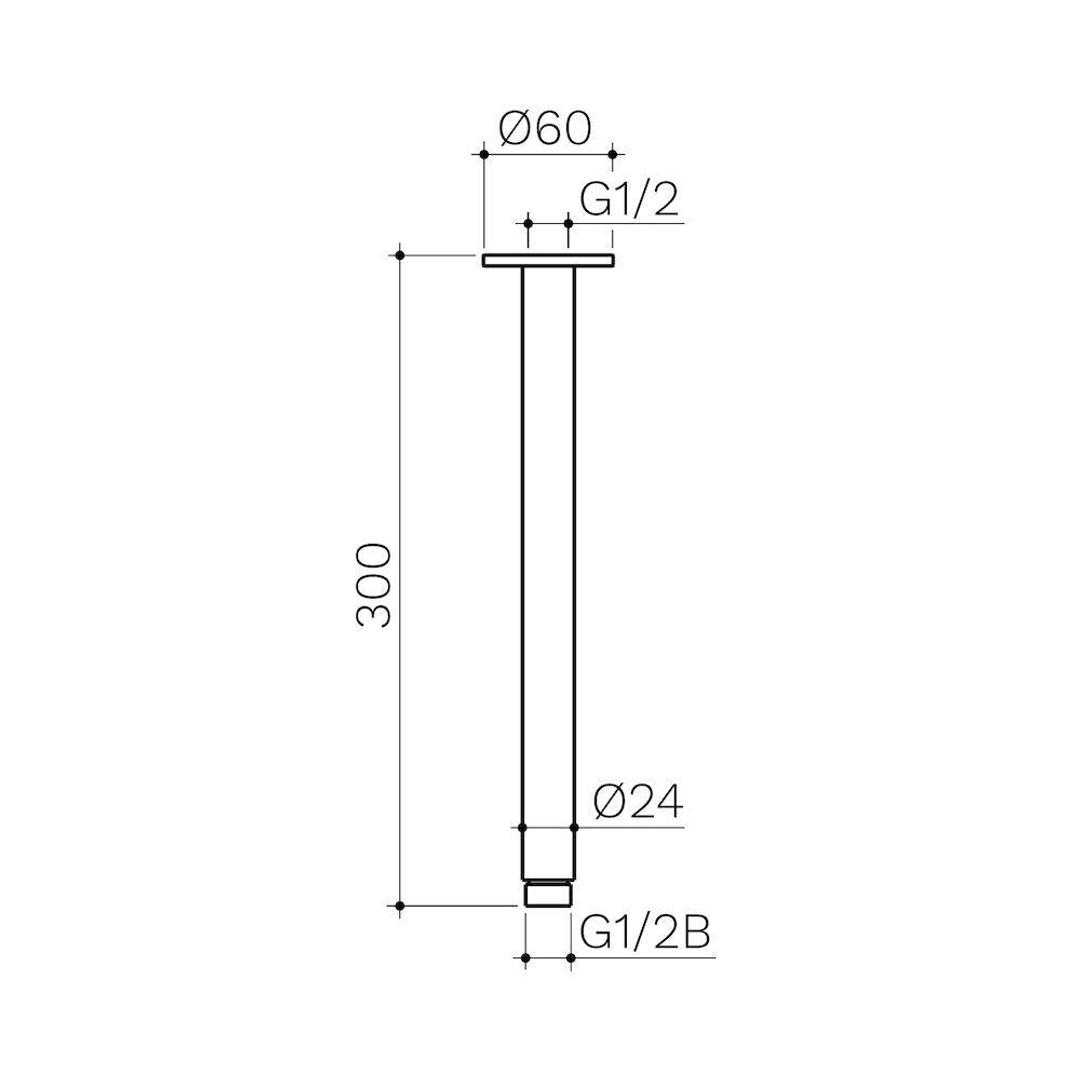 Clark Ceiling Arm 300mm - Matte Black