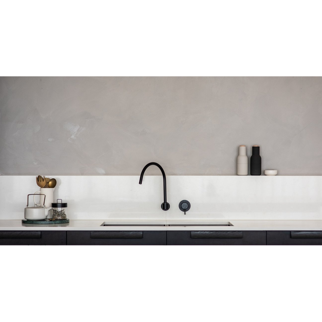 Meir Round High Rise Swivel Wall Spout Matte Black