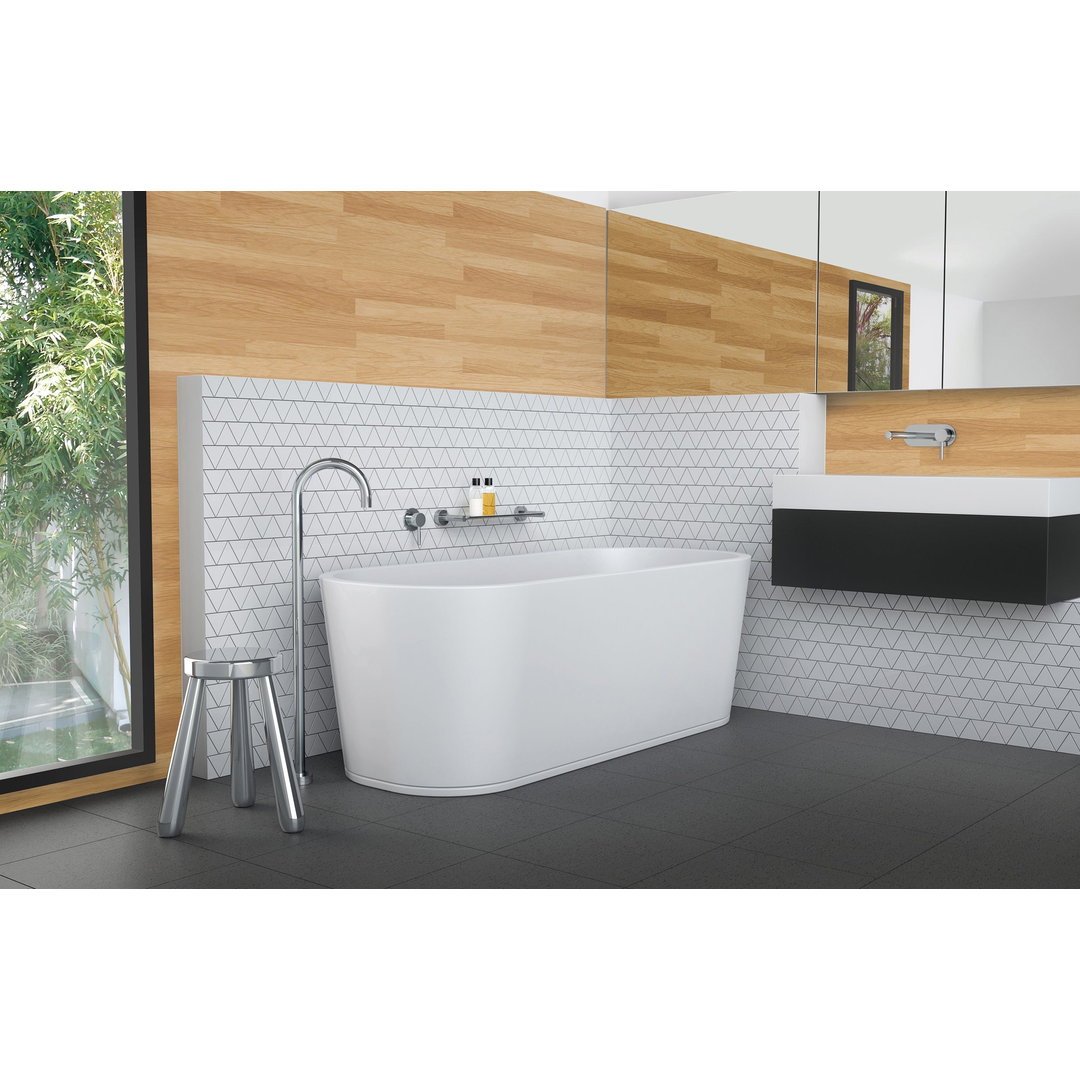Phoenix Vivid Floor Mounted Bath Outlet 940mm - Brushed Nickel