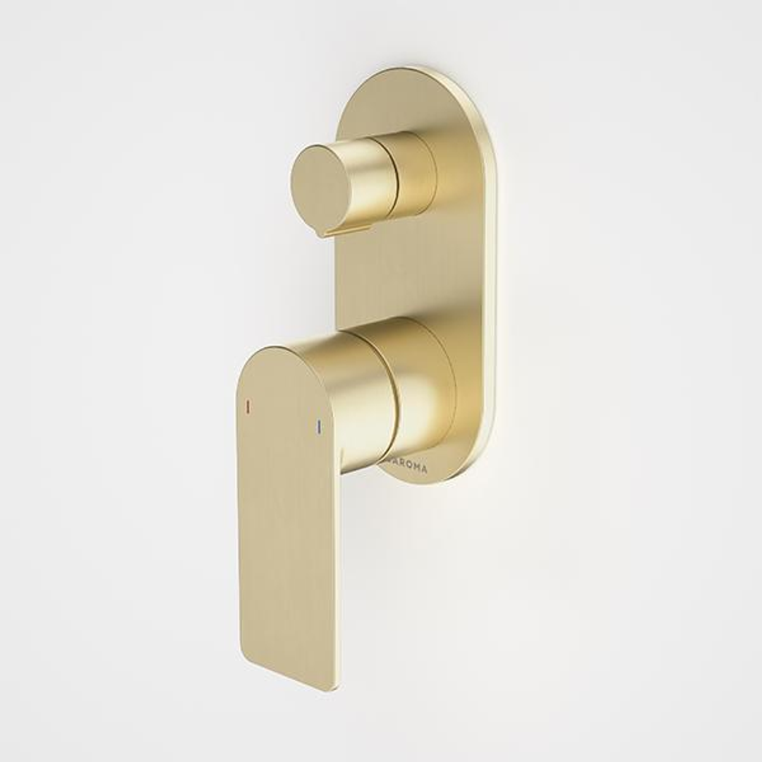 Caroma Urbane II Bath/Shower Mixer With Diverter Round Brushed Brass