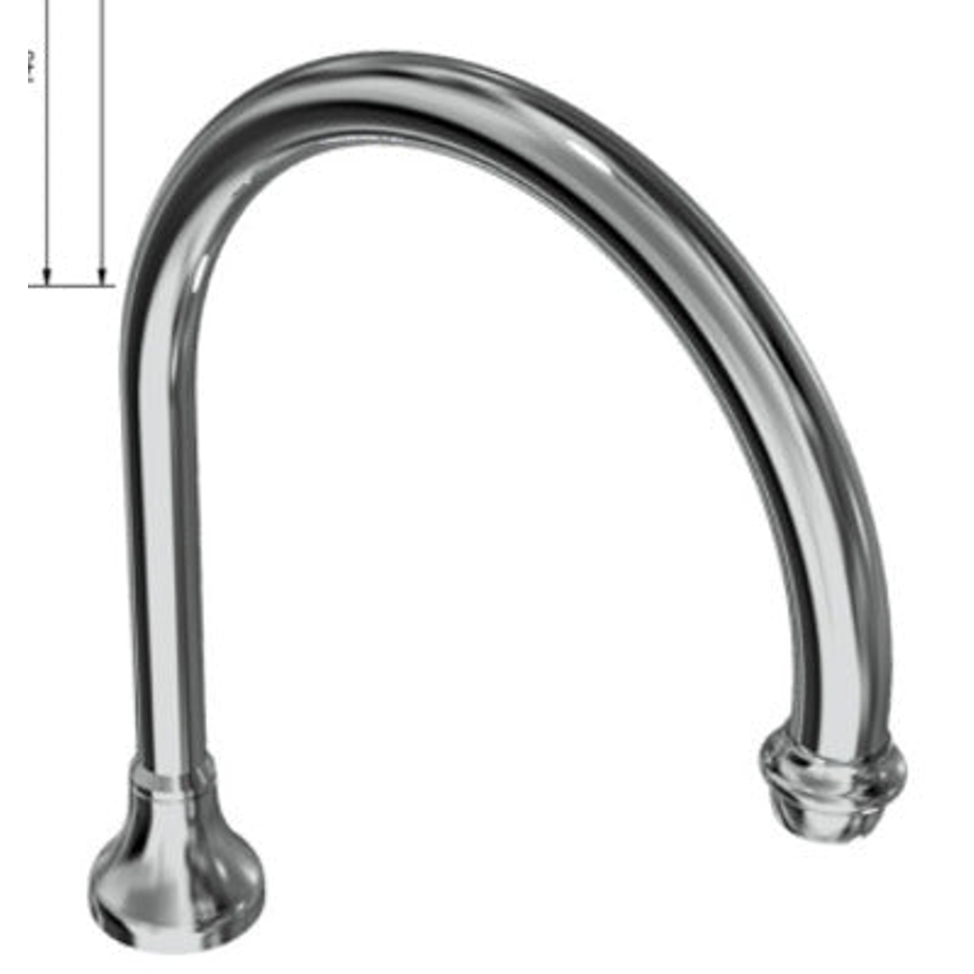 Ram Merino Hob Spa Spout 200mm Gooseneck Chrome White