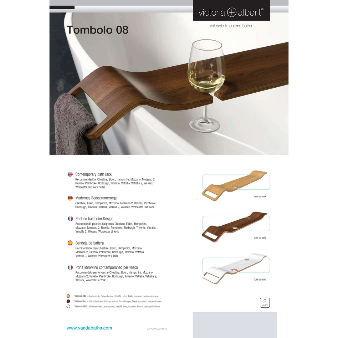 V+A Tombolo 08 Contemporary Bath Rack White Laminate Finish