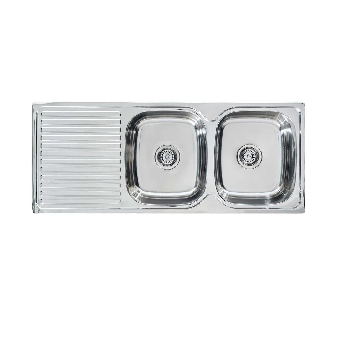 ACERO STAINLESS STEEL SINK LEFT HAND DRAINER 1200 X 480 - Burdens Plumbing