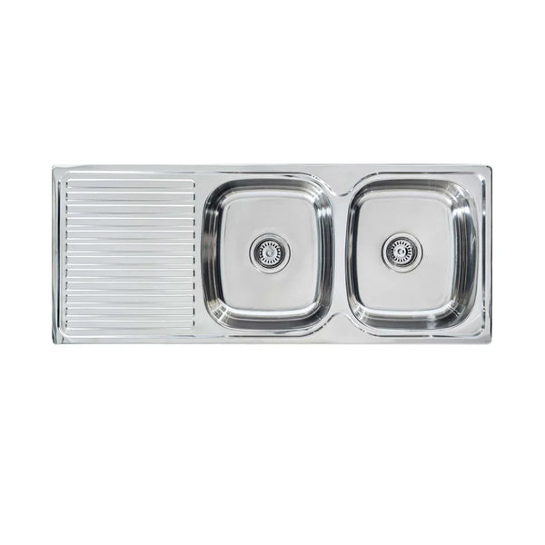 ACERO STAINLESS STEEL SINK LEFT HAND DRAINER 1200 X 480 - Burdens Plumbing