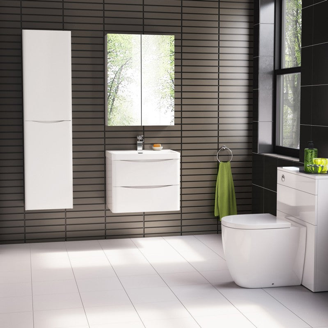 Belbagno Ancona 600mm Wall Hung Vanity Gloss White 600 X 420 X 450