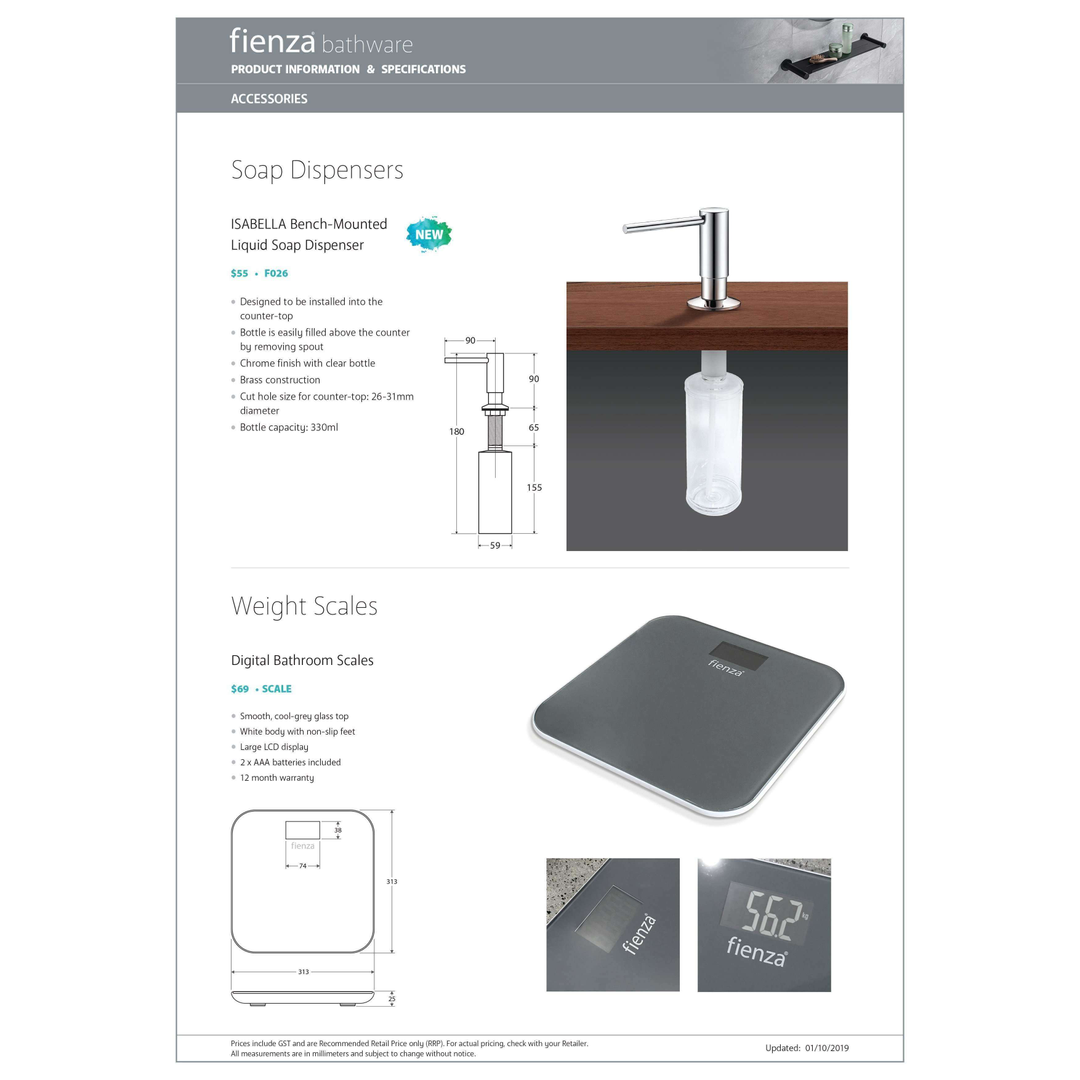 Fienza Digital Bathroom Scale Grey Scale