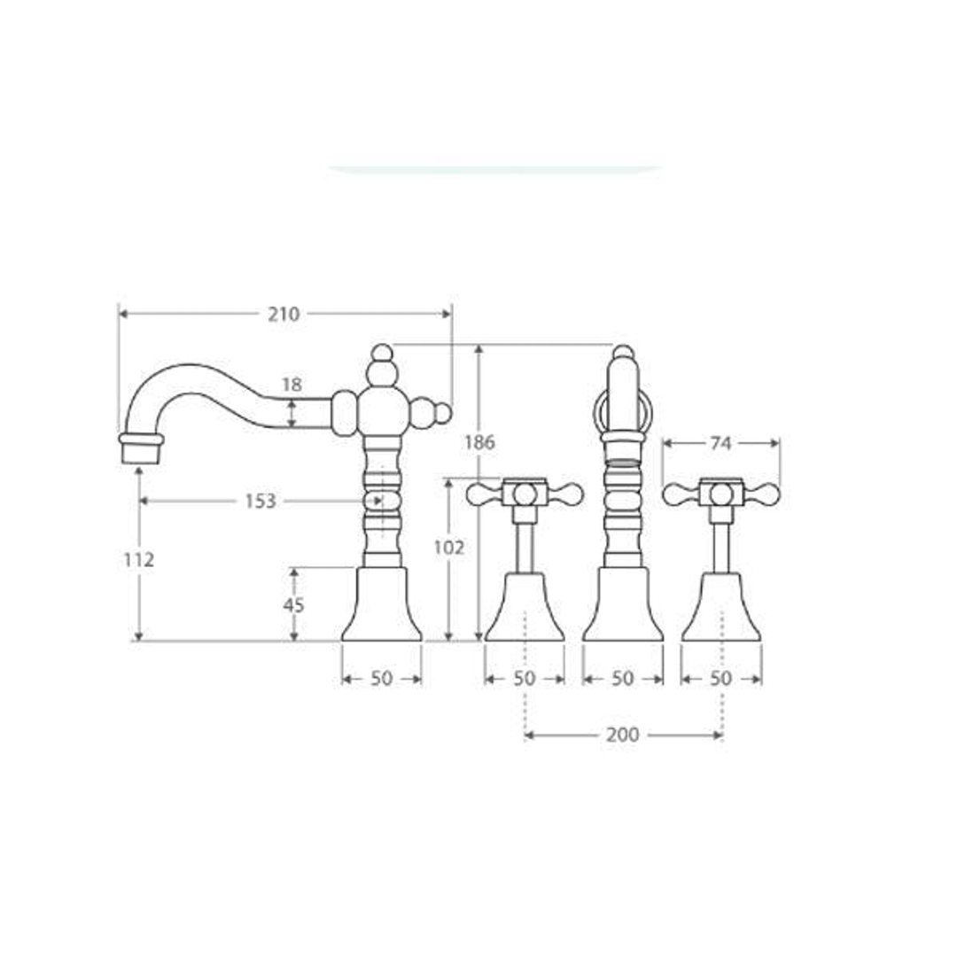 Lillian Basin Set 1/4 Turn Ceramic Disk