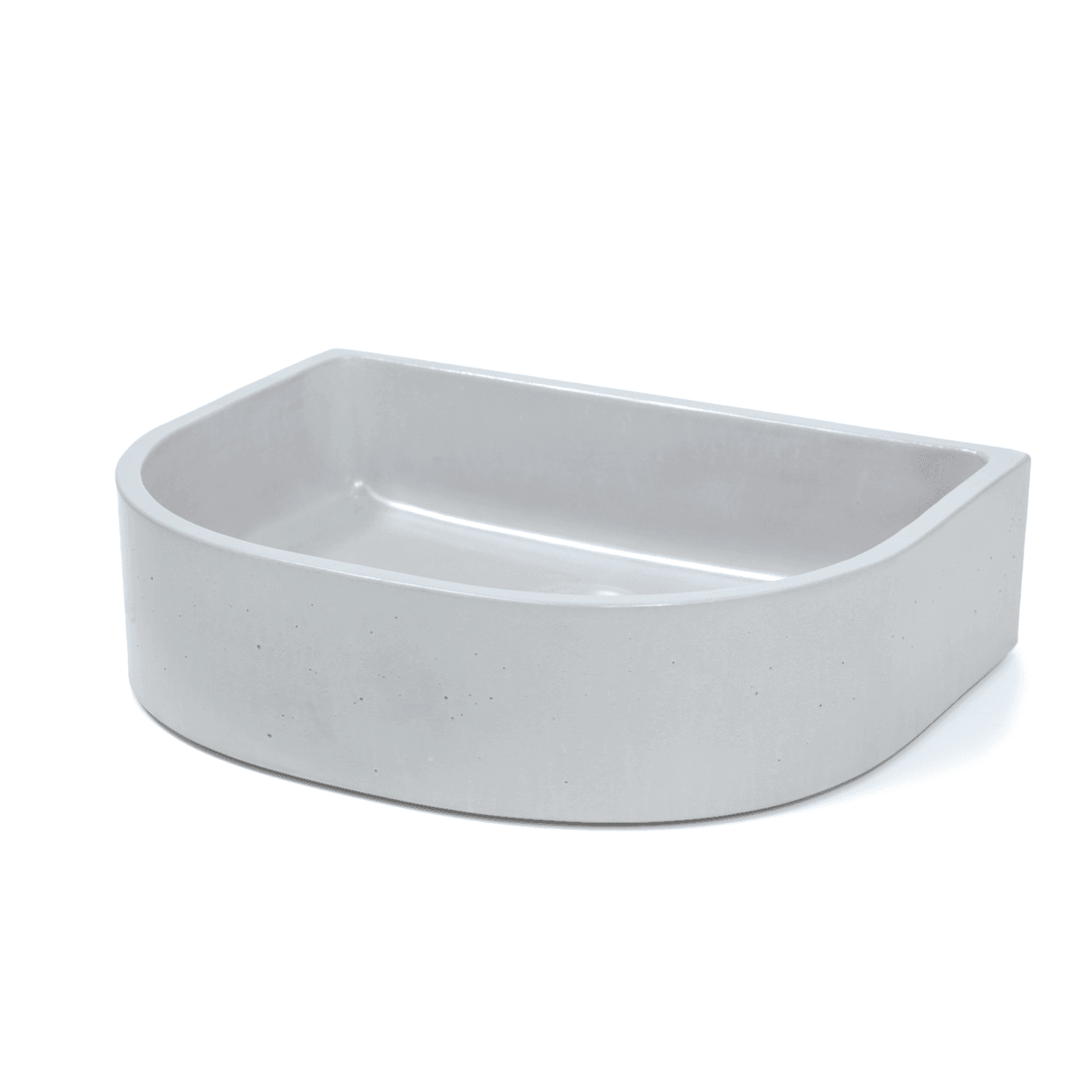 New Form Concrete Half Moon Vessel Basin 450mm X 345mm X 110mm