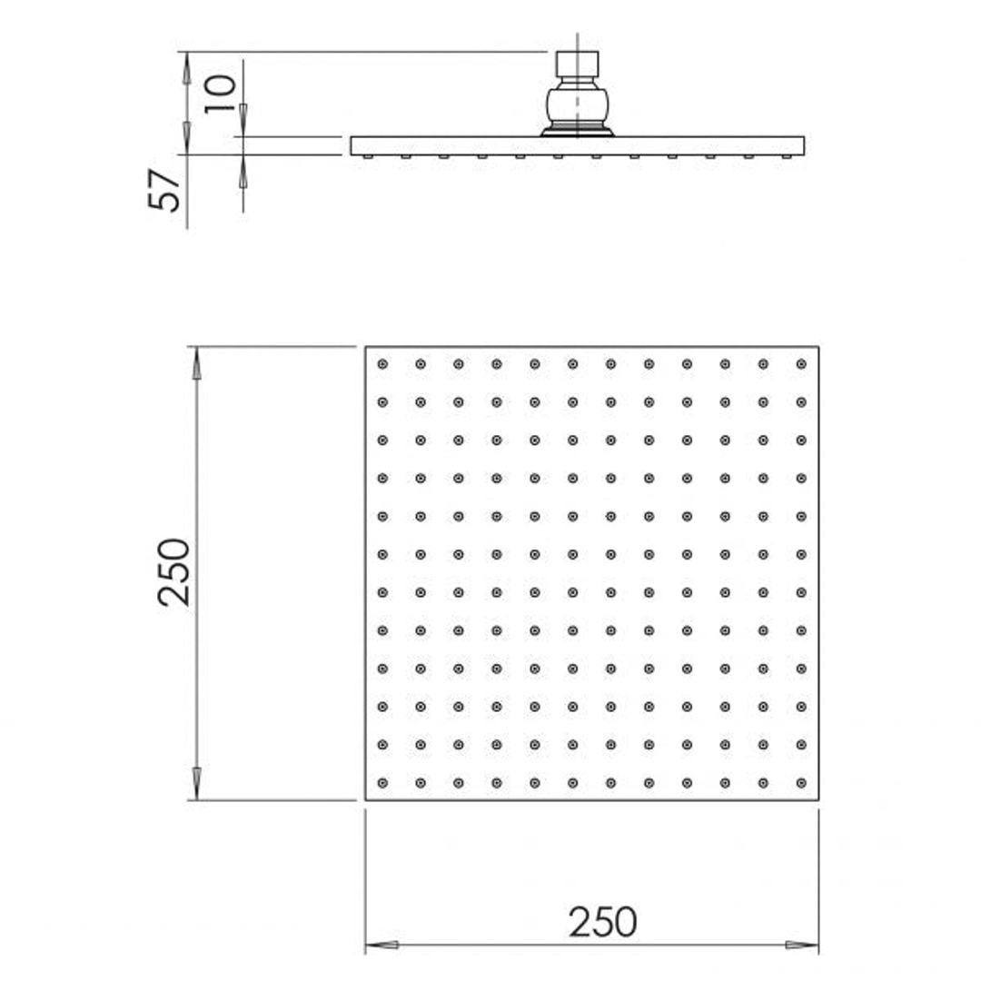 Phoenix Lexi Shower Rose Only 250mm Square - Chrome