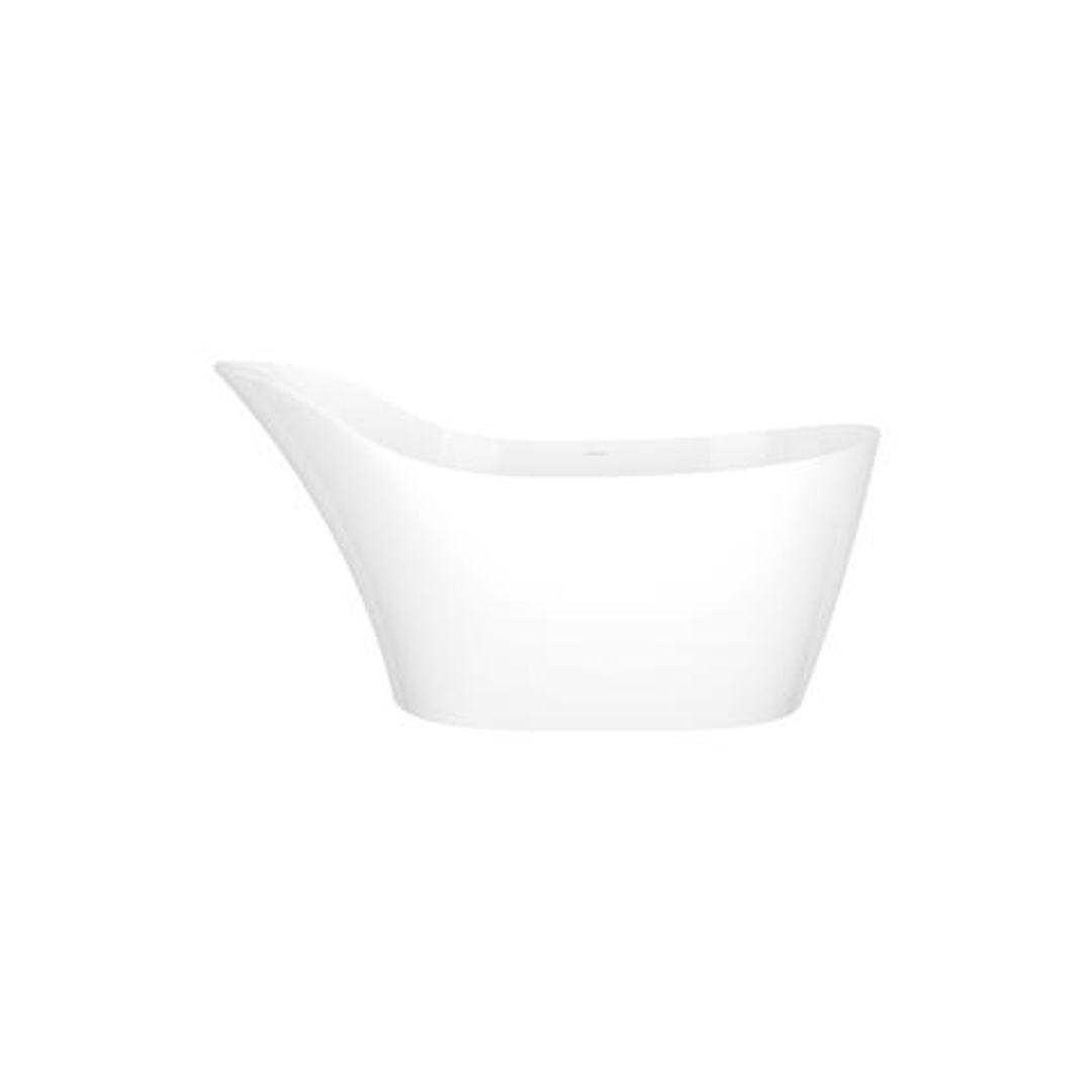 V+A Amalfi Freestanding Bath No Overflow Quarrycast White 1632mm