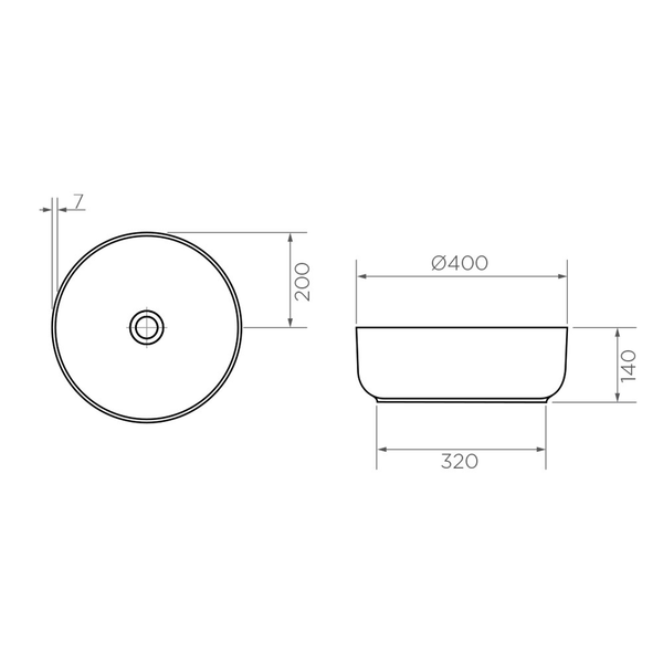 Streamline Arcisan Above Counter Basin 400Mm White