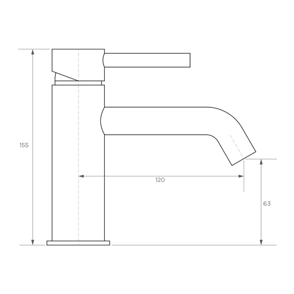 Streamline Axus Pin Lever Basin Mixer Brushed Iron Pvd