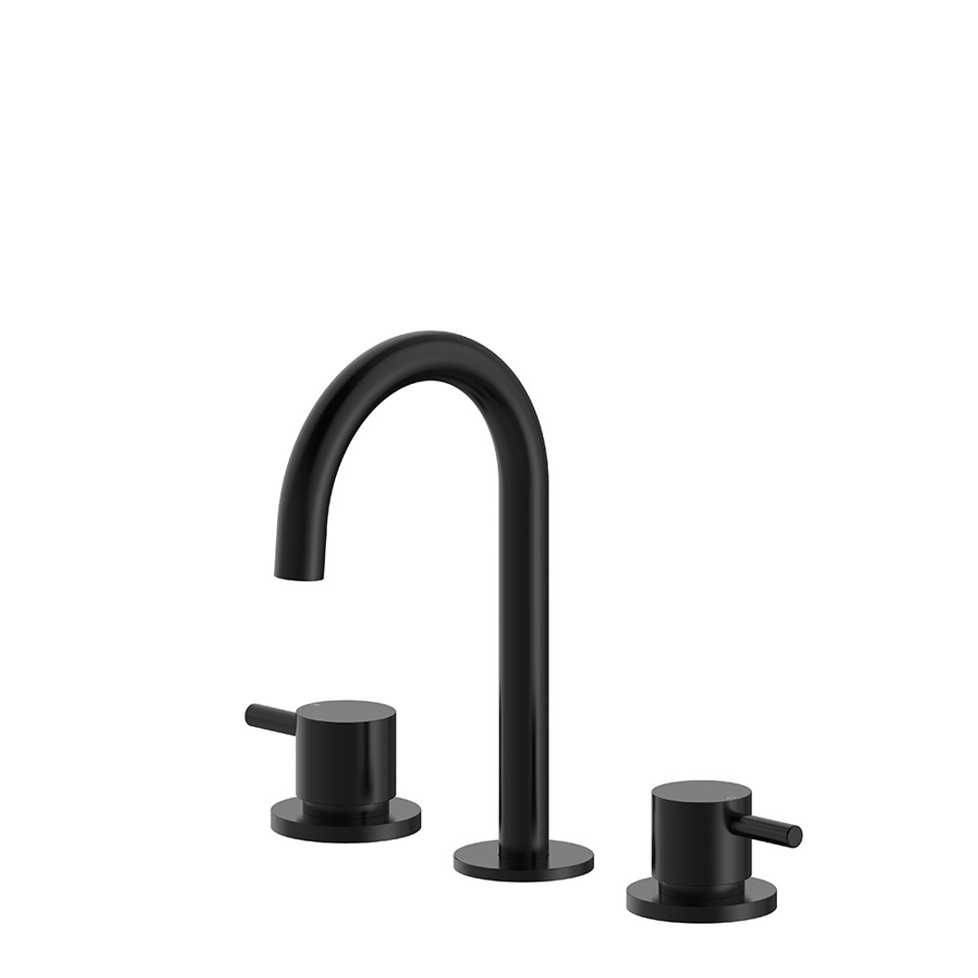 Streamline Axus Pin 227 X 127Mm Arch Spout Basin Set Matte Black
