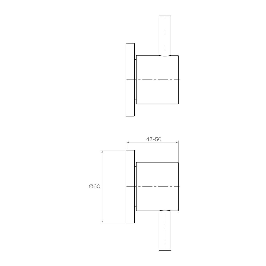 Streamline Axus Pin Wall Tap Set Brushed Nickel