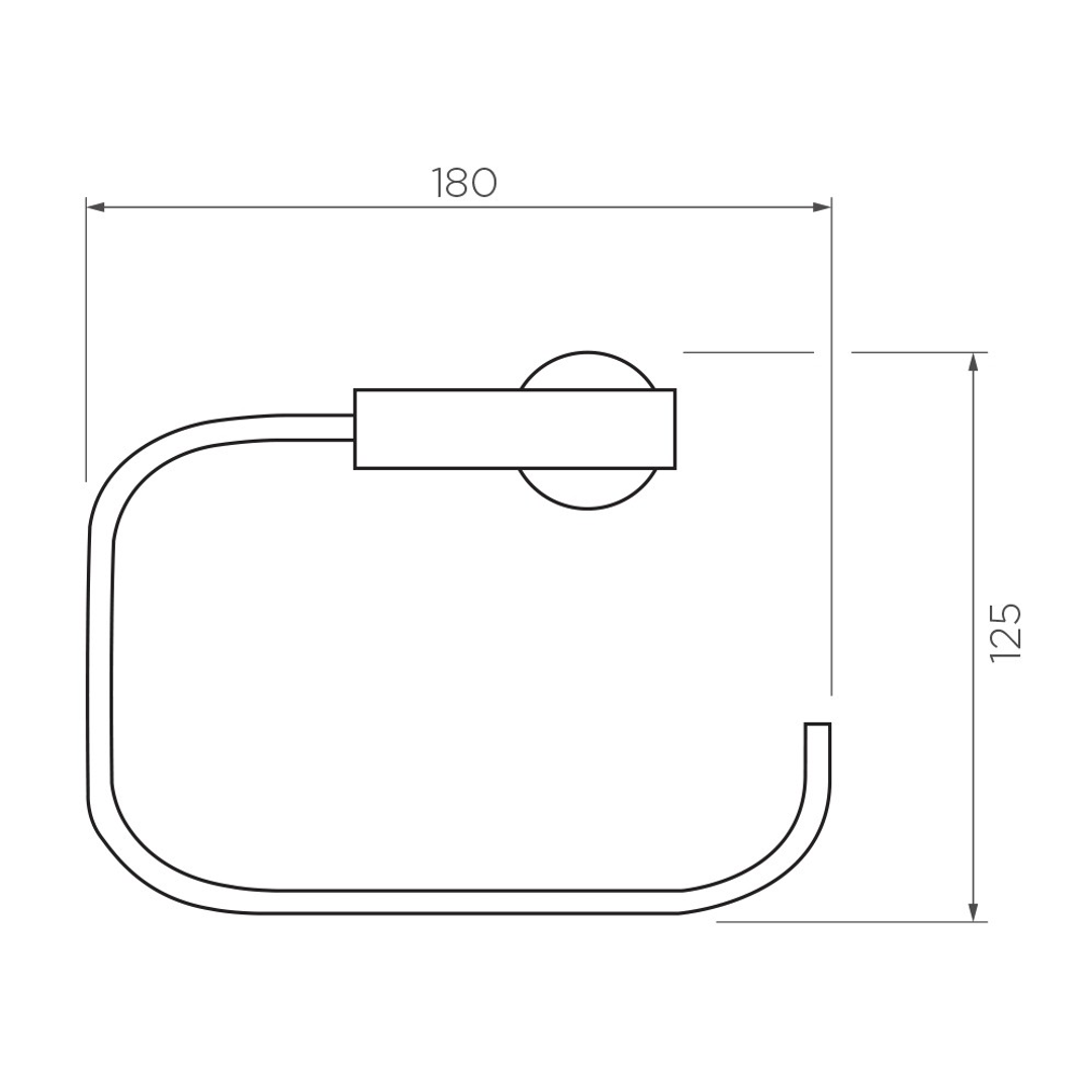 Streamline Axus Towel Ring - Matt Black