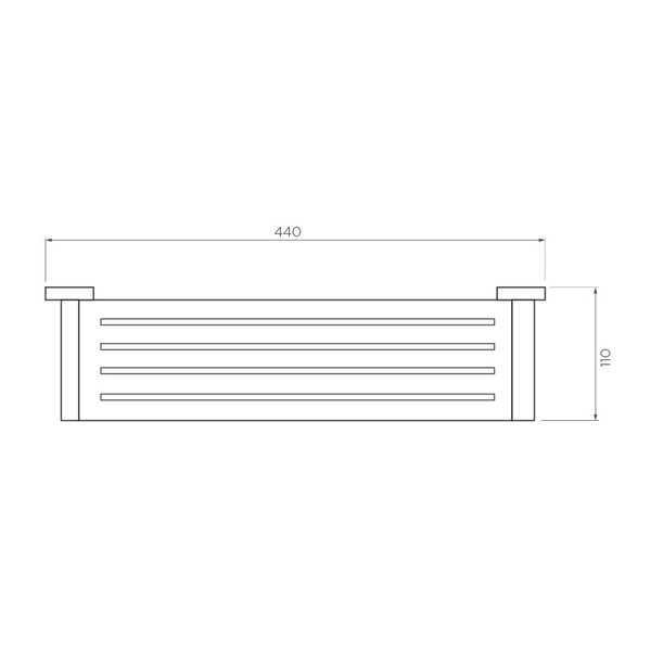 Streamline Axus Stainless Steel Shelf 44cm - Brushed Nickel PVD