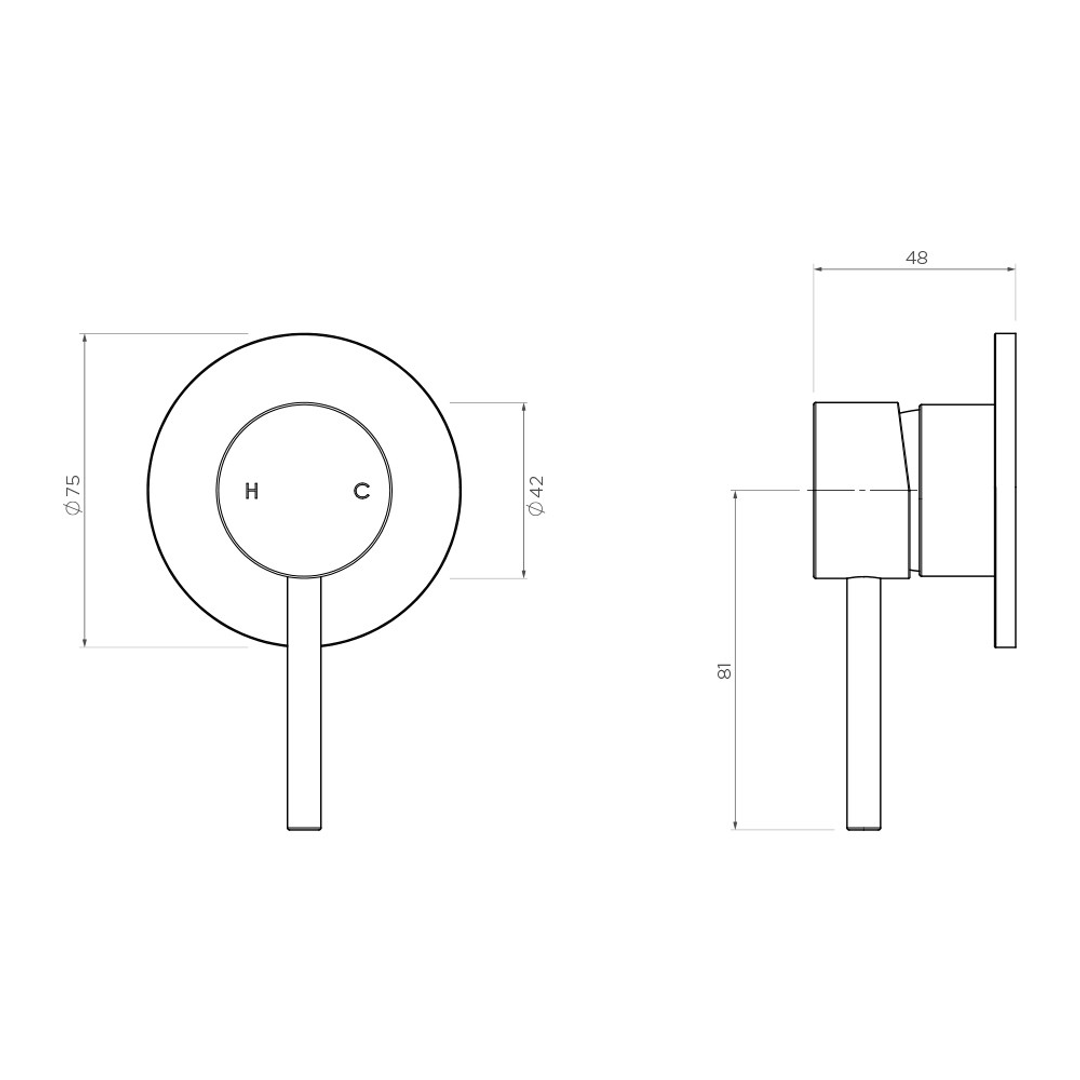 Streamline Axus Pin Lever Bath/Shower Mixer Brushed Nickel *External Only*
