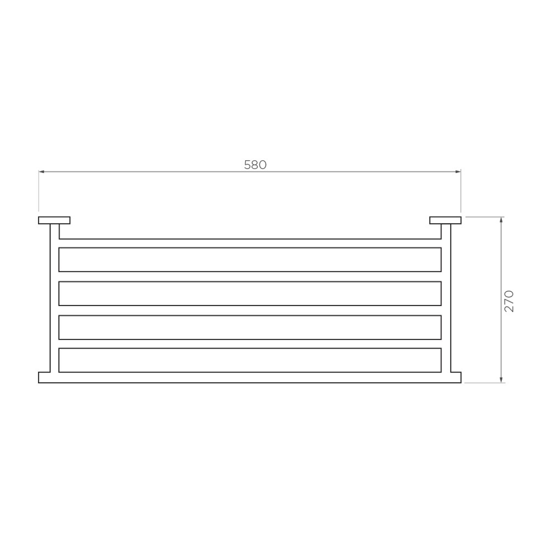 Streamline Axus Towel Rack With Rail - Chrome