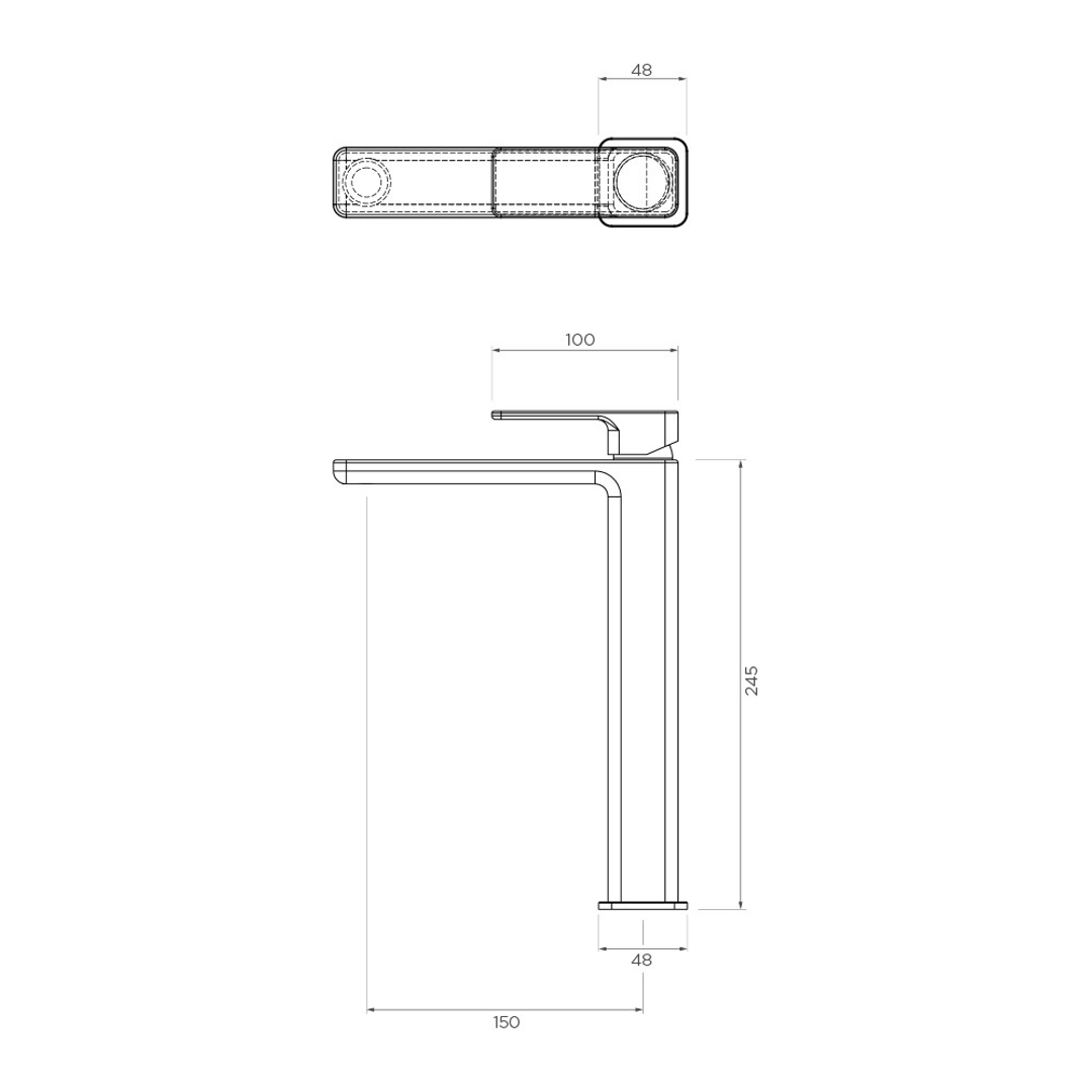 Streamline Eneo Extended Height Vessel Mixer Brushed Gun Metal