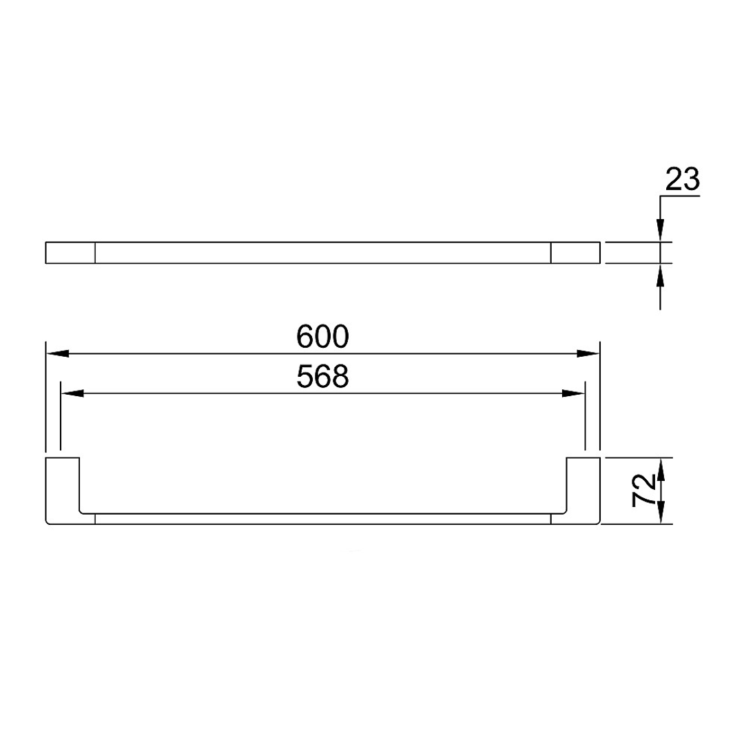 Streamline Eneo Towel Rail 60cm Brushed - Satin Nickel PVD