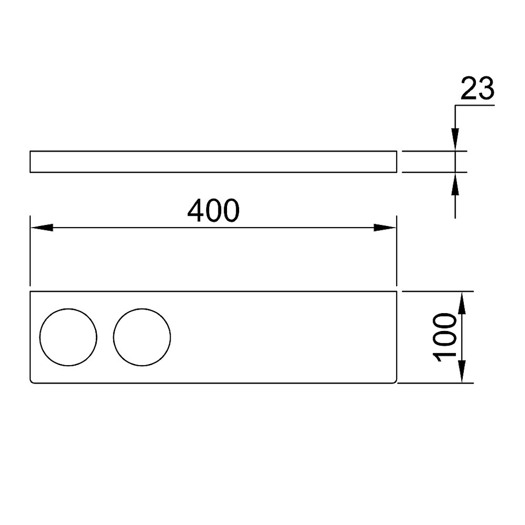 Streamline Eneo Shelf With Double Glass Holder 40Cm - Matt Black