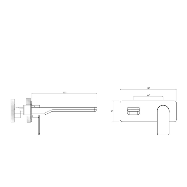 Streamline Kibo Wall Mount Basin Mixer 200Mm Spout Ext Only Chrome