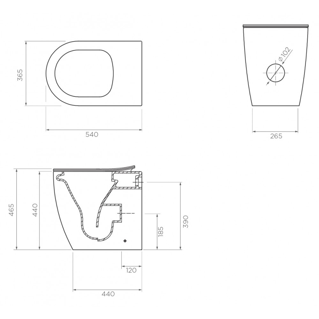 Streamline Arcisan Synergii Wall Faced pan | Slim line seat