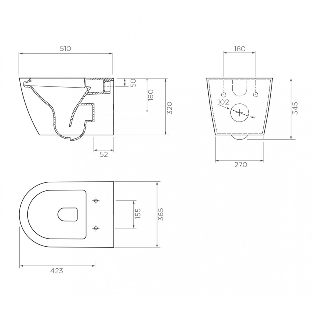 Streamline Arcisan Synergii Wall Hung Pan Slim Seat
