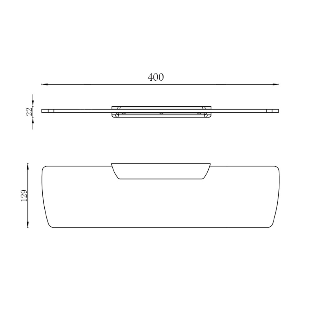 Streamline Synergii Glass Shelf 400mm Chrome