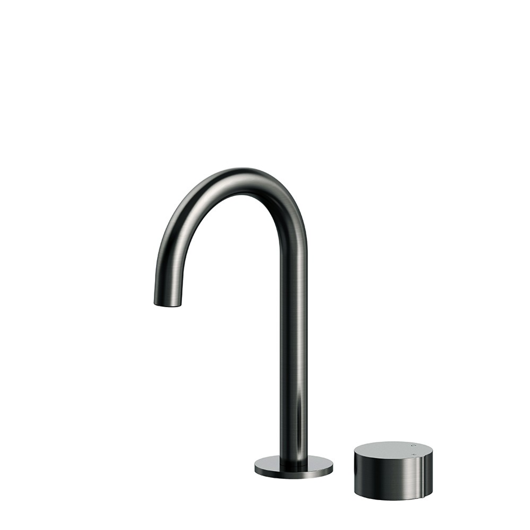 Streamline Venn 2 Hole Fixed Arch Spout Basin Mixer Brushed Gun Metal