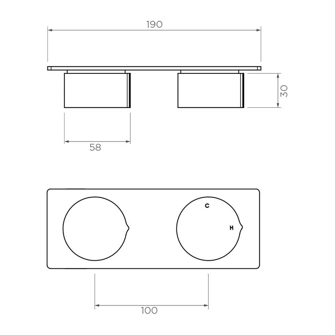 Streamline Venn Shower Mixer With Plate Diverter Ext Part Only B/Nickel