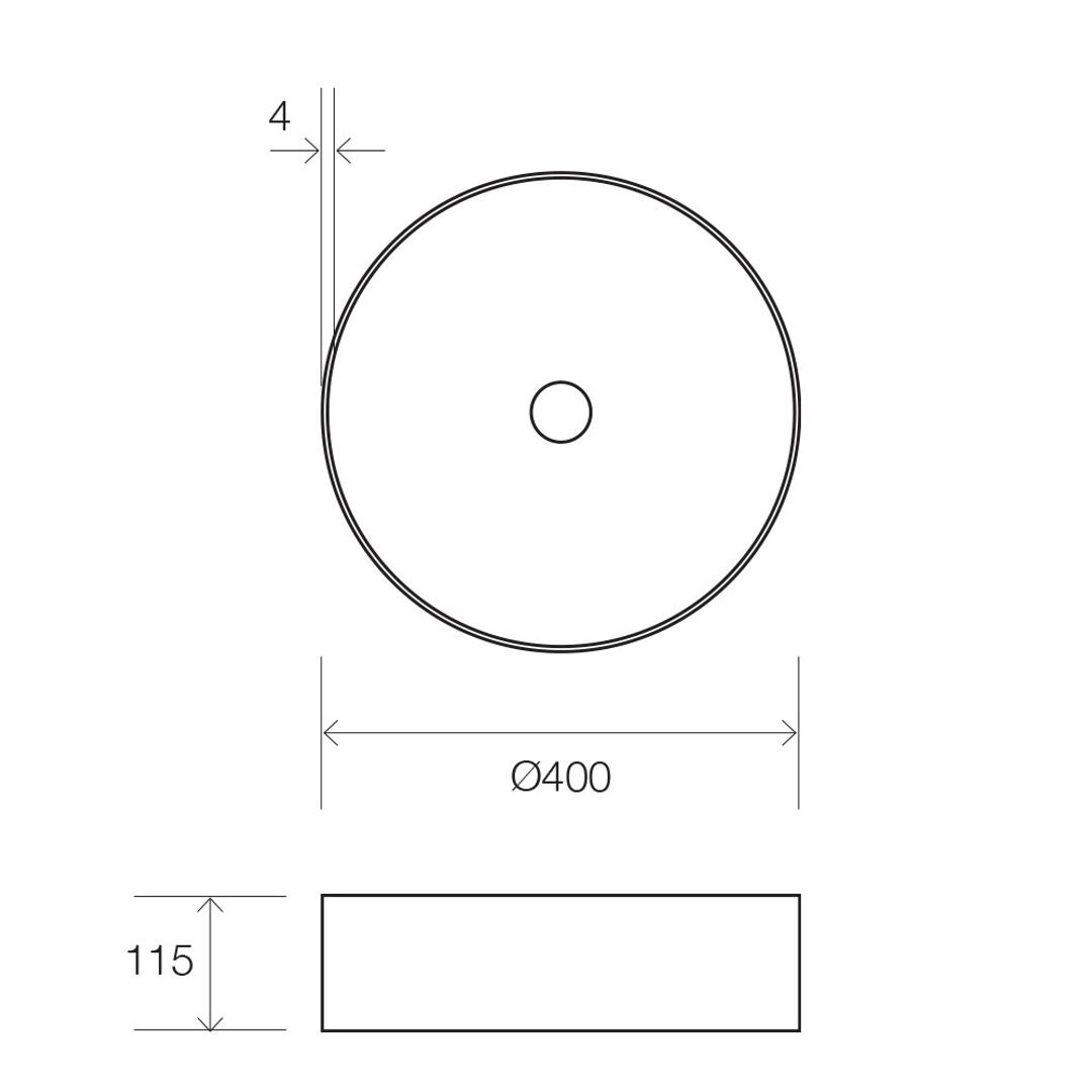 Streamline Venn 400Mm Steel Above Counter Basin Brushed Brass