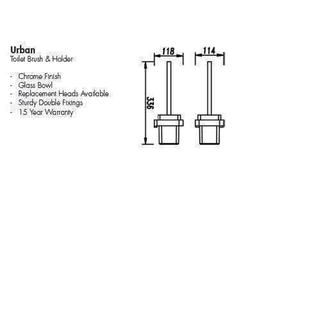 Aspire Urban Toilet Brush And Holder Chrome **68005**