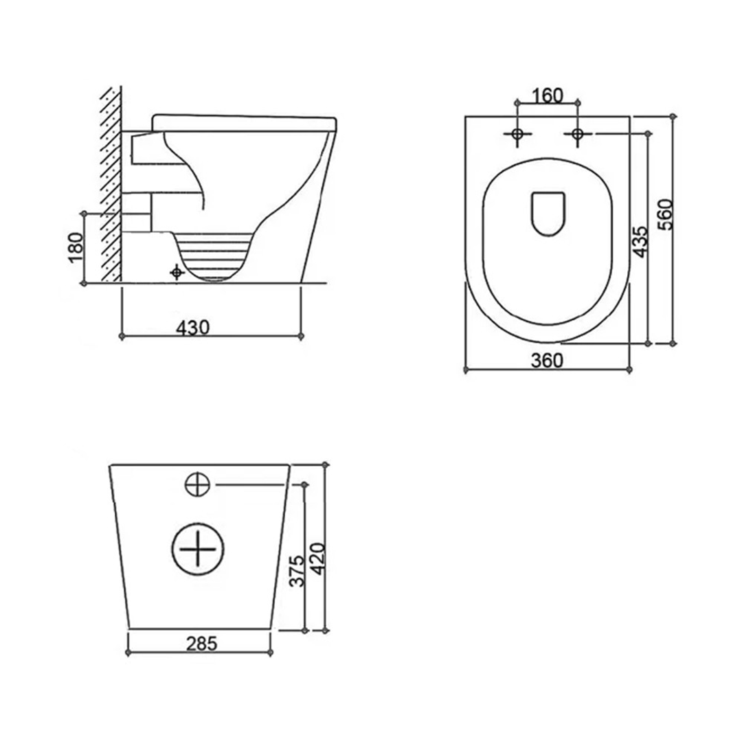 Streamline Axus Rimless Wall Faced Pan Wrap Seat