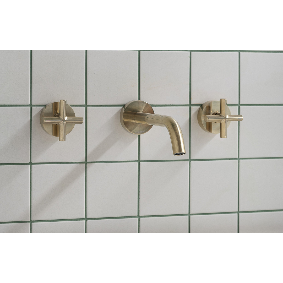 Phoenix Vivid Slimline Plus Wall Top Assemblies Brushed Gold