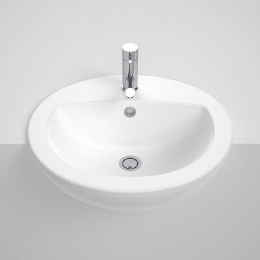Stylus Venecia Semi-Recessed Basin 3 Tap Hole White