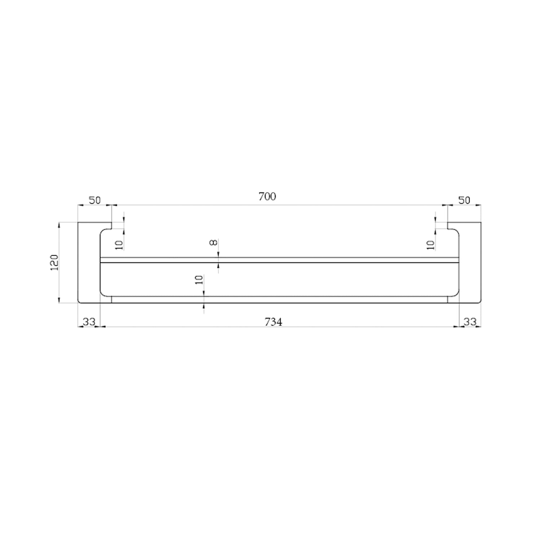 Nero Pearl/Vitra Double Towel Rail 800mm - Gun Metal Grey