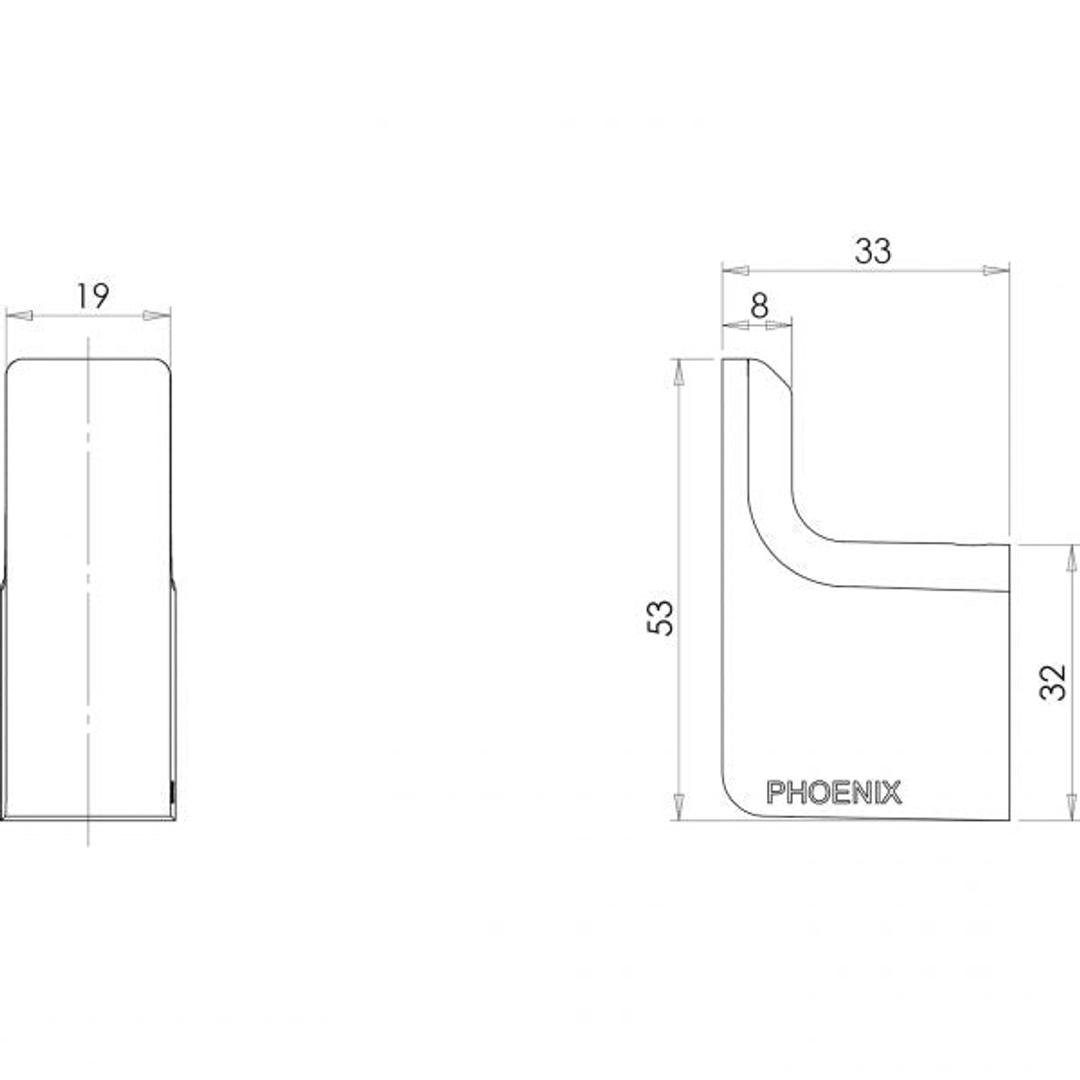 Phoenix Gloss Robe Hook-Matte Black