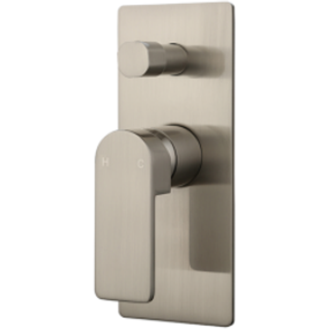 Bella Vista Ikon Flores Wall Mixer With Diverter Brushed Nickel