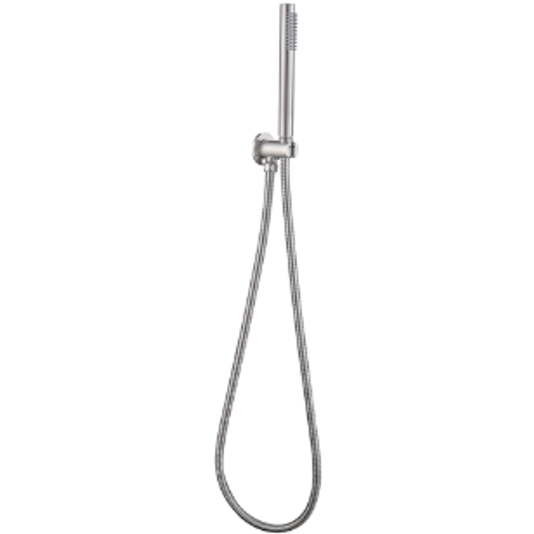 Bella Vista Round Hand Shower On Wall Outlet Bracket (Short) Brushed Nickel