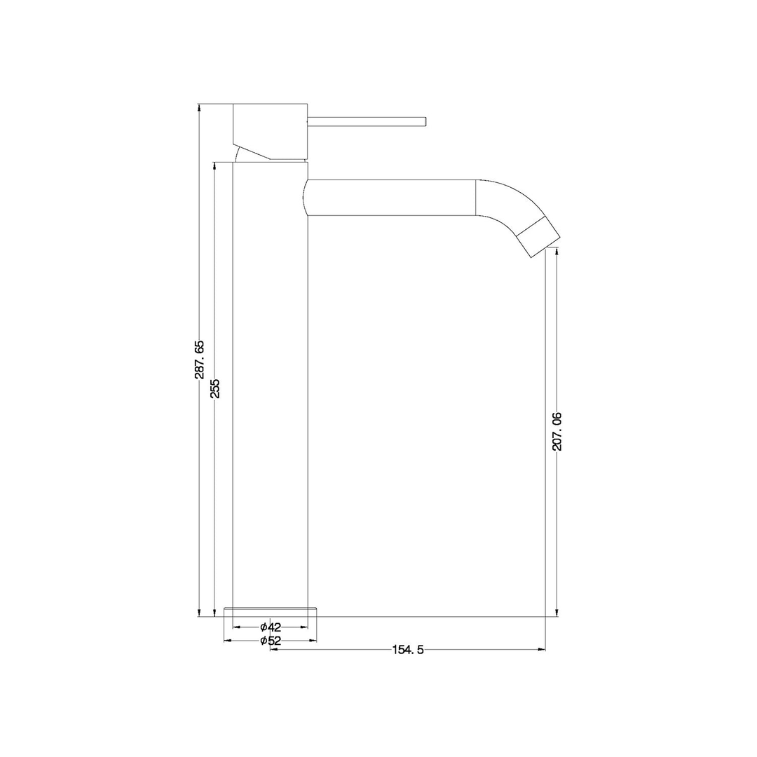 Nero Mecca Tall Basin Mixer - Matt Black