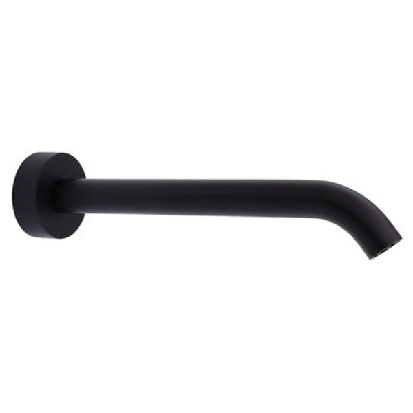 Fienza Kaya Wall Basin/Bath 220mm Outlet Matte Black With Matte Black Plate