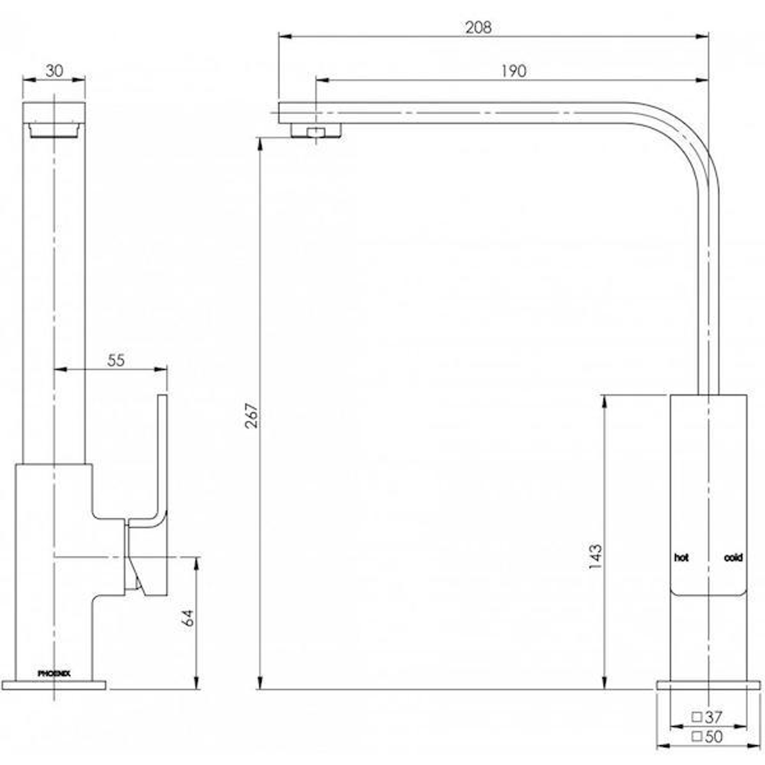 Phoenix Radii Sink Mixer