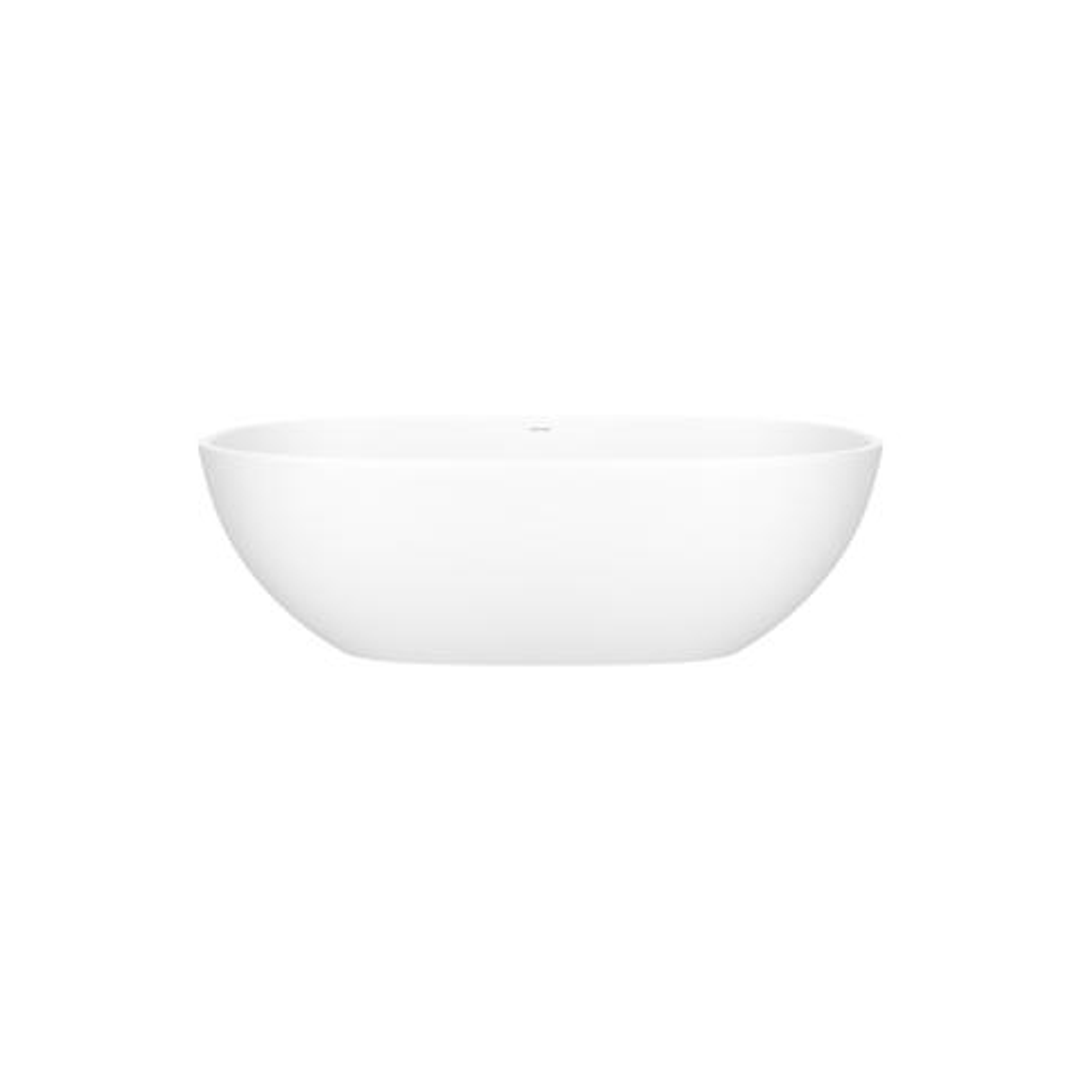 V+A Barcelona 2 Matte Stone Freestanding Bath With Void No Overflow Quarrycast White Matte 1700mm